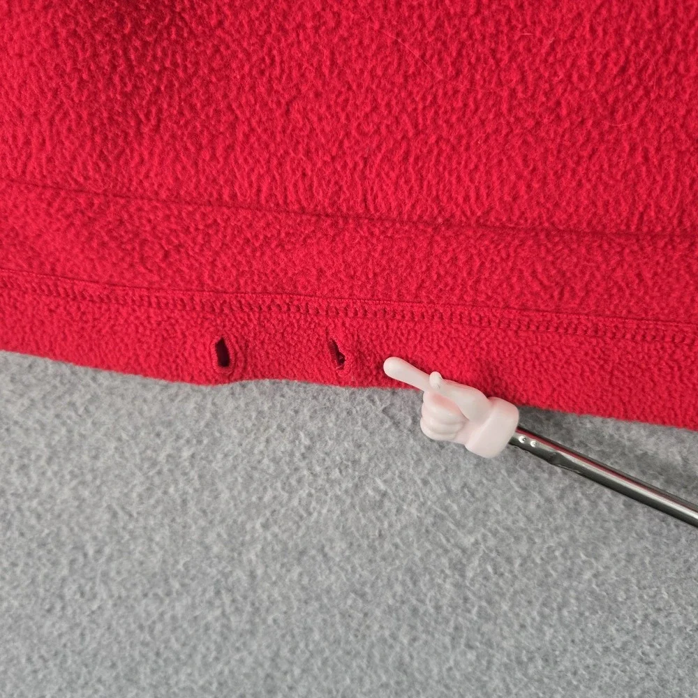 PINK Victoria's Secret Women Sweatshirt L Red Fleece Activewear Zipper‎ Long